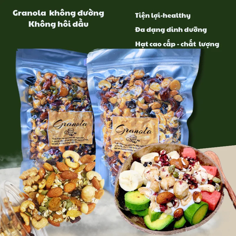 Granola siêu hạt không đường