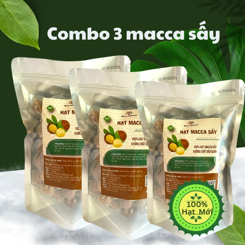 Combo 3 túi macca sấy size 19–21mm
