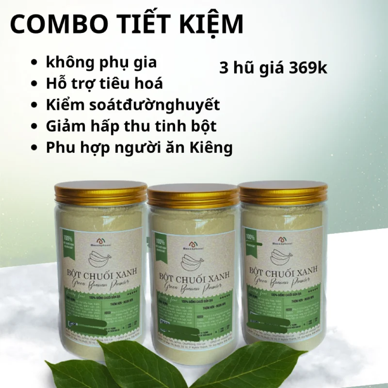 Combo 3 hũ bột chuối xanh